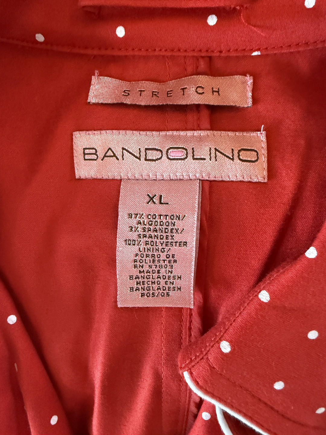 Bandolino Preowned great condition Size XL Red/White Trenchcoat