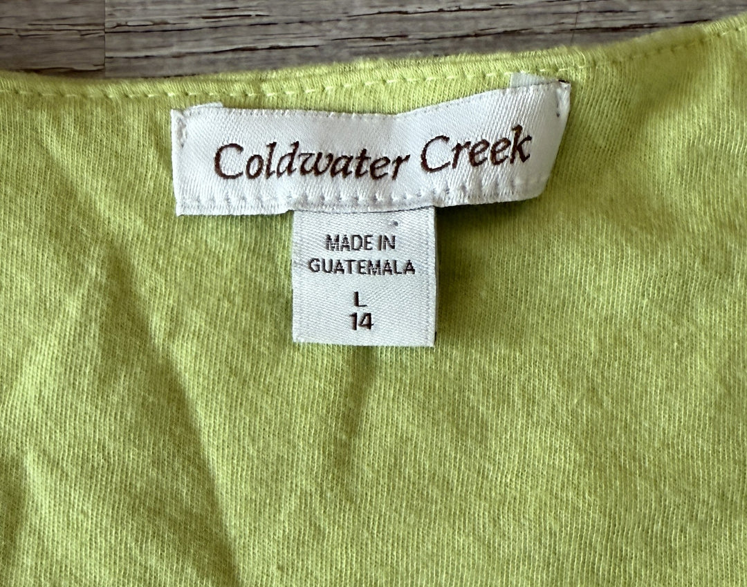 Coldwater Creek Preowned great condition Size L Green Blouse