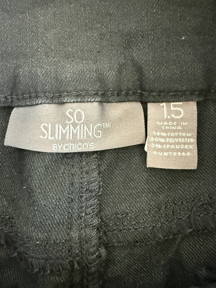 Chico's So Slimming Preowned great condition Size 1.5 Black Jeans