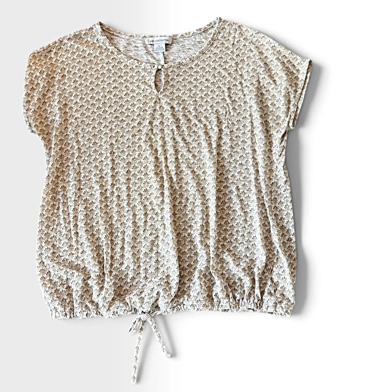 Liz Claiborne Preowned great condition Size S Beige/white Top