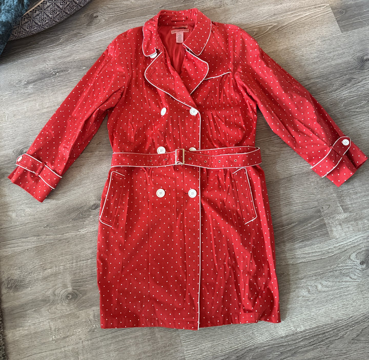 Bandolino Preowned great condition Size XL Red/White Trenchcoat