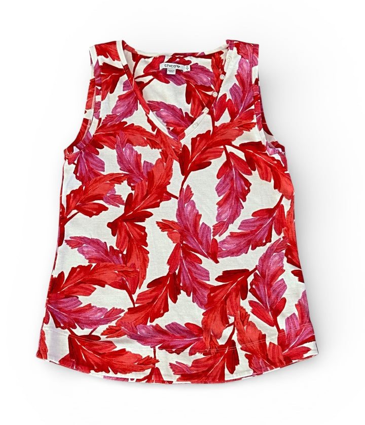 Chico's Preowned great condition Size 0 (M) White/Pink Top