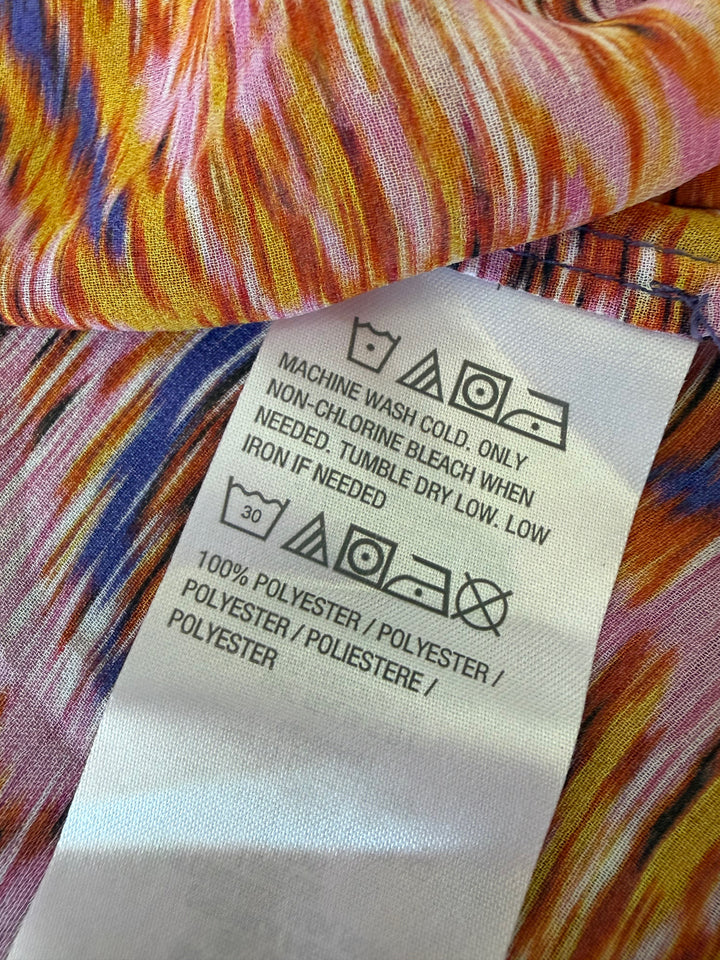 Susan Graver Preowned great condition Size L Orange/multi Cardigan