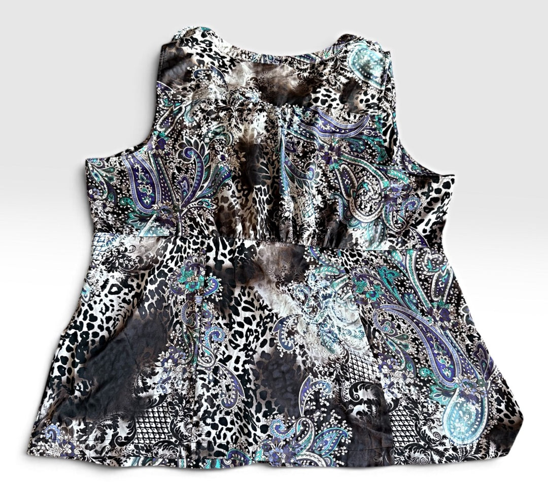 Lane Bryant Preowned great condition Size 24 black/purple/teal Top