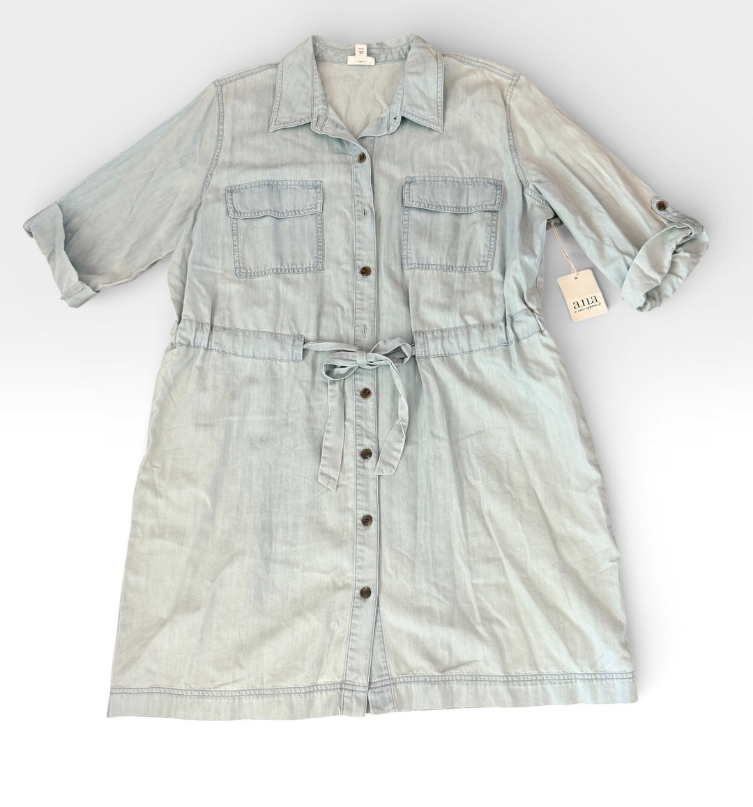 ana denim dress V Neck Denim Dress Small