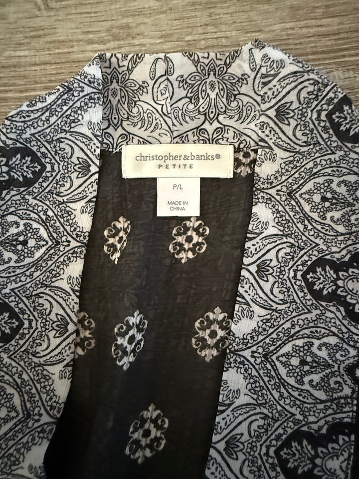 Christopher & Banks Size PL Black/white Cardigan